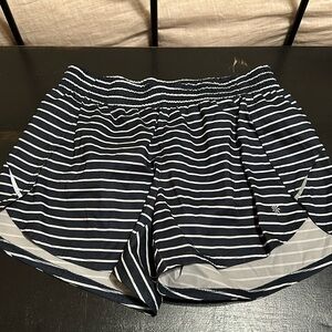 Athleta Navy Striped Racer Run Shorts Size M